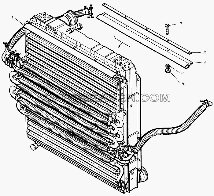 Установка уплотнителей радиатора для КамАЗ-4310 (списка 2004 г) (список запасных частей)