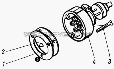 Розетка штепсельная переносной лампы на раме в сборе для КамАЗ-65115 (список запасных частей)