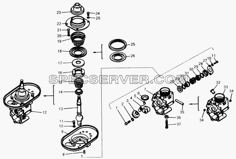 Опора рычага переключения передач для КамАЗ-65115 (список запасных частей)