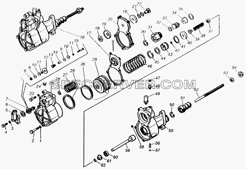 Усилитель привода управления сцеплением для КамАЗ-65115 (список запасных частей)