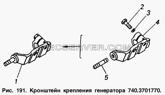 Кронштейн крепления генератора для КамАЗ-54112 (список запасных частей)