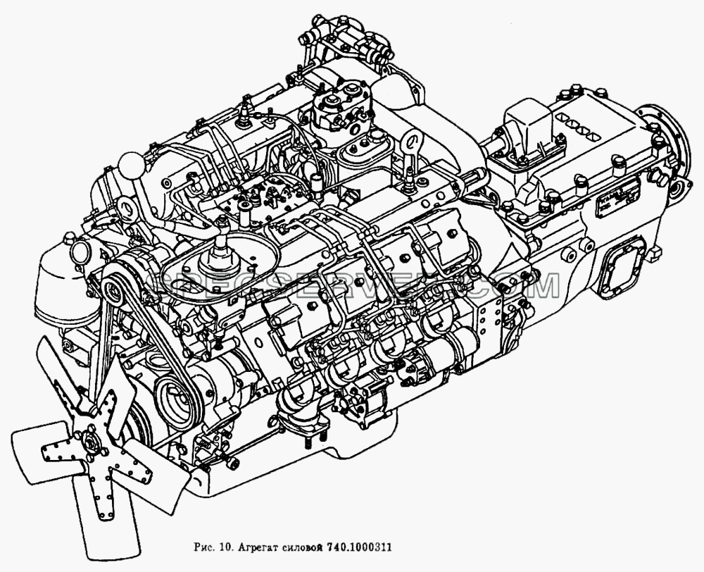 Силовой агрегат, (11-я комплектация) для КамАЗ-54112 (список запасных частей)