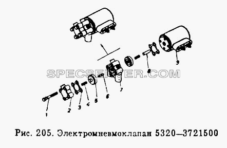 Электропневмоклапан для КамАЗ-54112 (список запасных частей)
