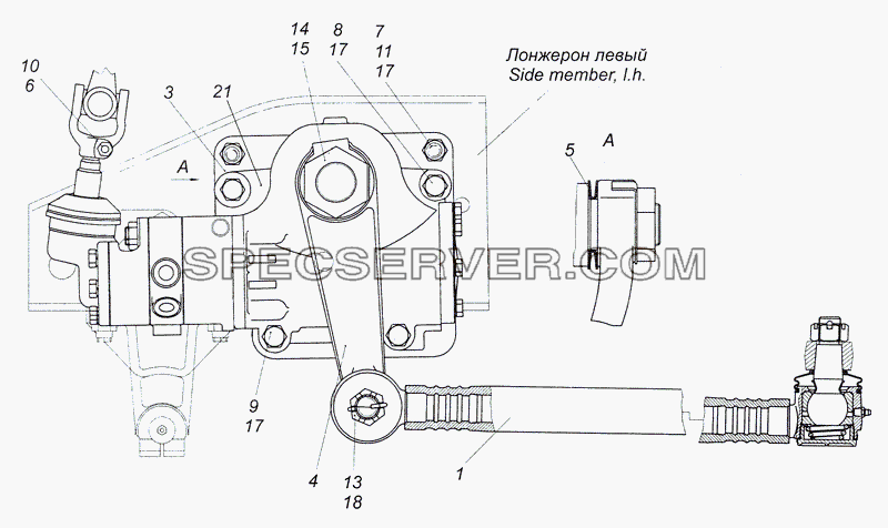 4308-3400012-30 Установка рулевого механизма для КамАЗ-4308 (2008) (список запасных частей)