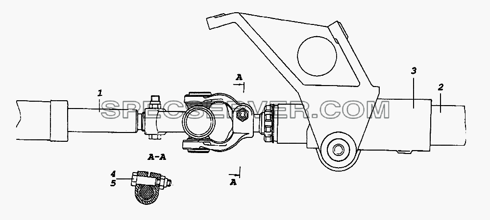 Рулевая колонка с карданным валом для КамАЗ-65226 (список запасных частей)