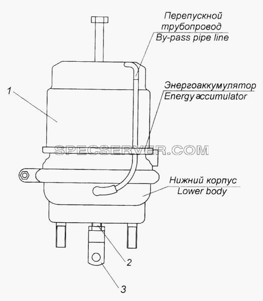Тормозная камера тип 30/24 для КамАЗ-5460 (список запасных частей)