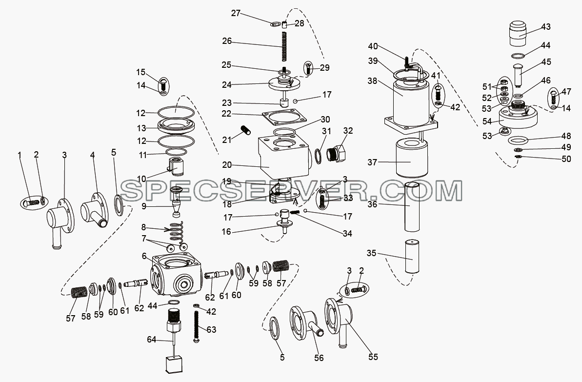 Кран топливный электромагнитный для МЗКТ-7930-200 (список запасных частей)