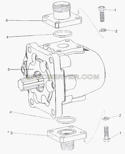 Насос усилителя рулевого управления 7401-3431010 для МЗКТ-7402 (список запасных частей)