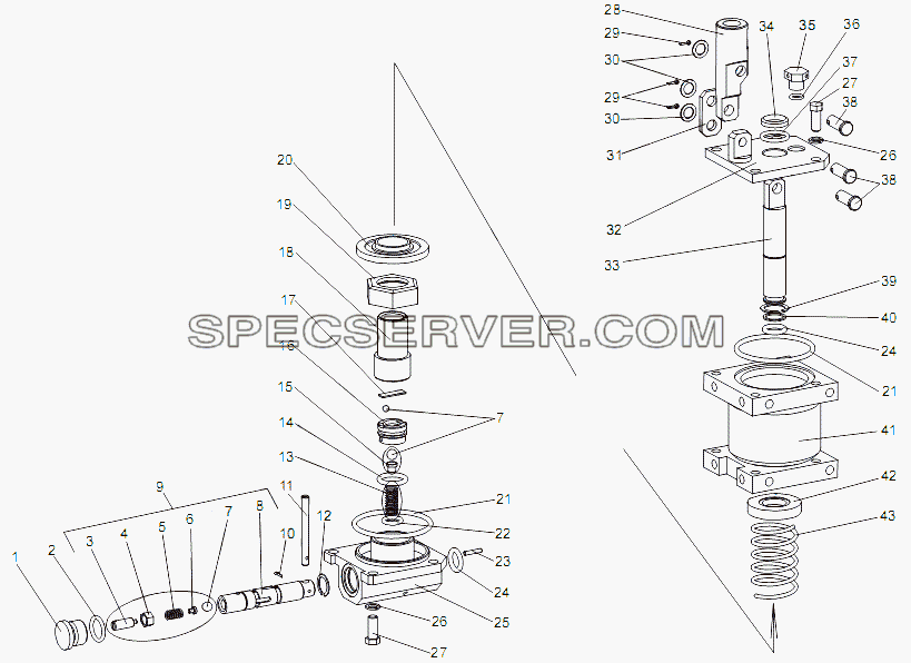 Насос подъёма кабины 79092-5004010 для МЗКТ-79092 (нов.) (список запасных частей)