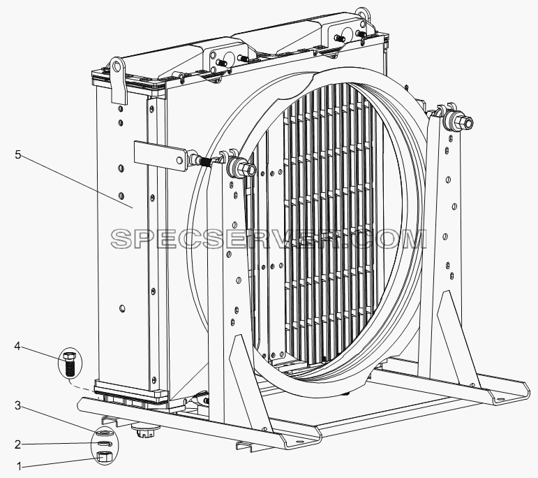 Установка радиатора для МЗКТ-74131 (список запасных частей)