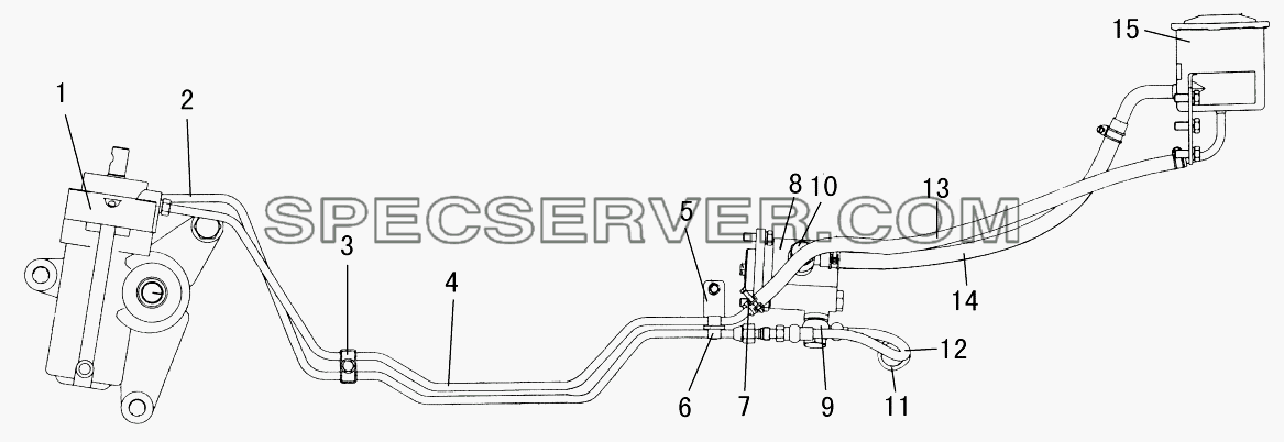 Трубопроводы рулевого управления для EQ-1074 (список запасных частей)