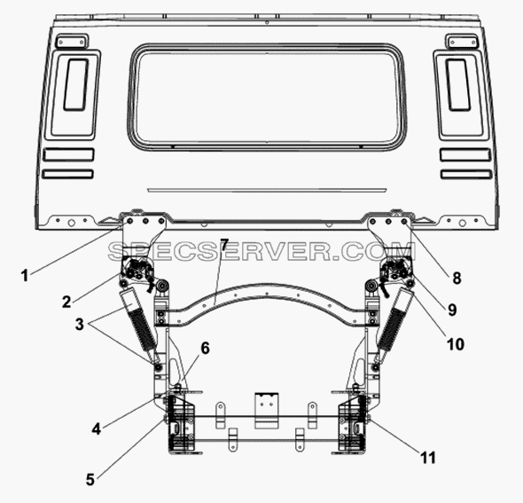 Задняя подвеска кабины для DFL-4181A (список запасных частей)