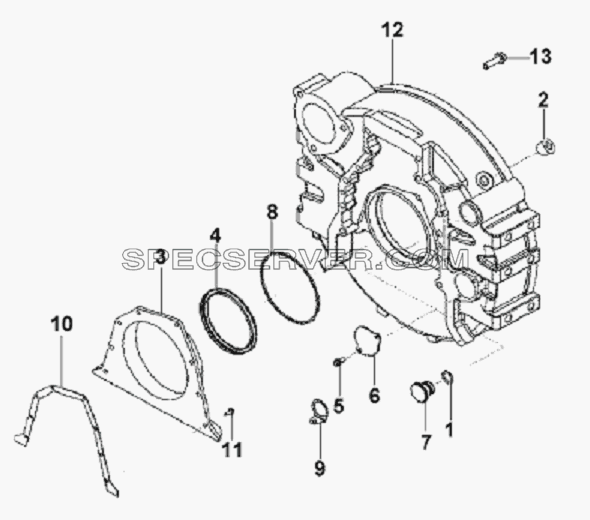 Flywheel Case Subassembly для L3251A3 (вара.) (список запасных частей)