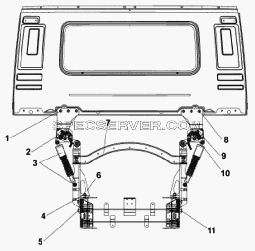Задняя подвеска кабины для DFL-3251A (список запасных частей)
