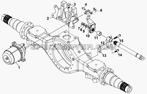 Привод тормозов среднего моста для DFL-3251A (список запасных частей)