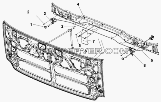 Конструкция передней панели для DFL-3251A (список запасных частей)