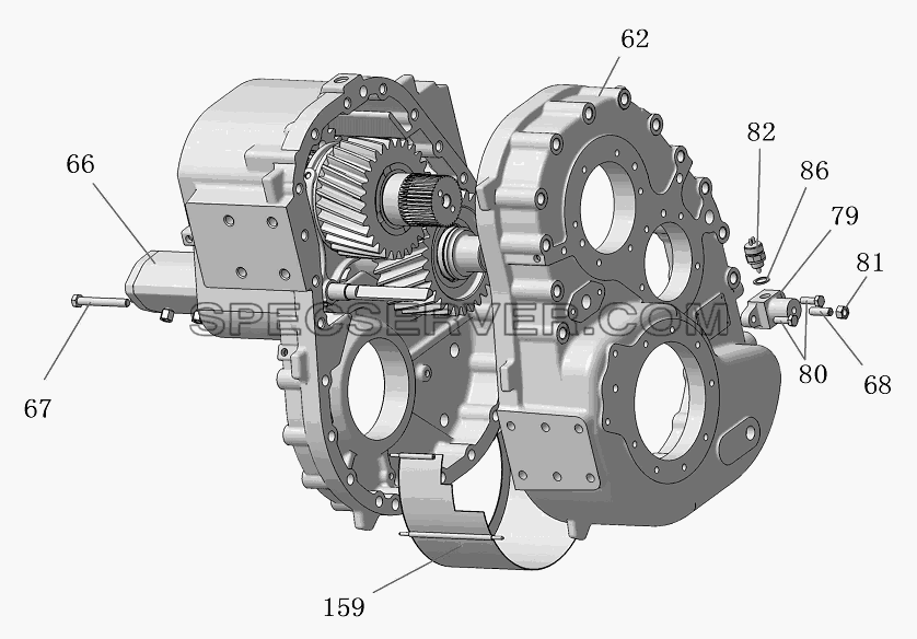 18E55 Механизм переключения передач в сборе для DFL-3251AXA Euro3 (список запасных частей)