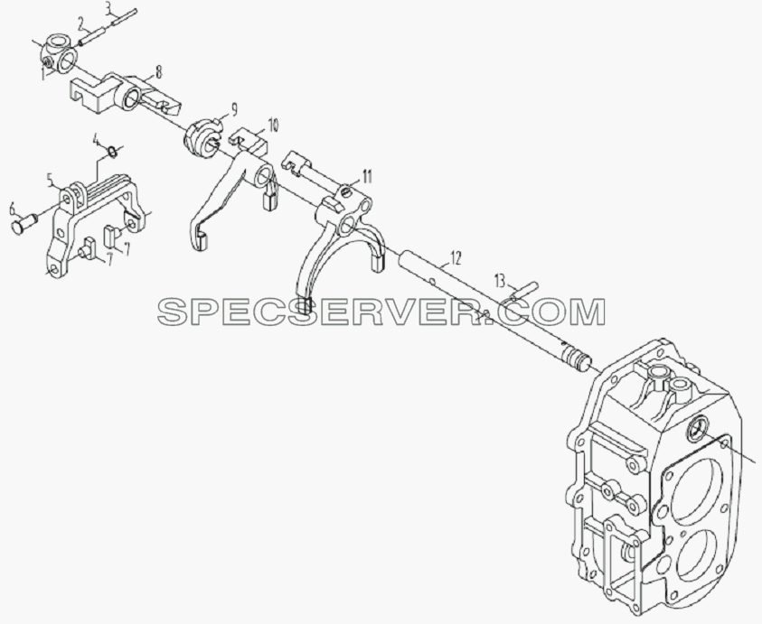 Fork shaft assembly для HFC 1020K-D126 (список запасных частей)