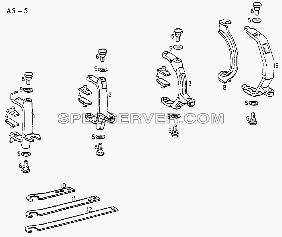 S6-120 SHIFTING GEAR FORK (A5-5) для Sinotruk 6x4 Tipper (336) (список запасных частей)