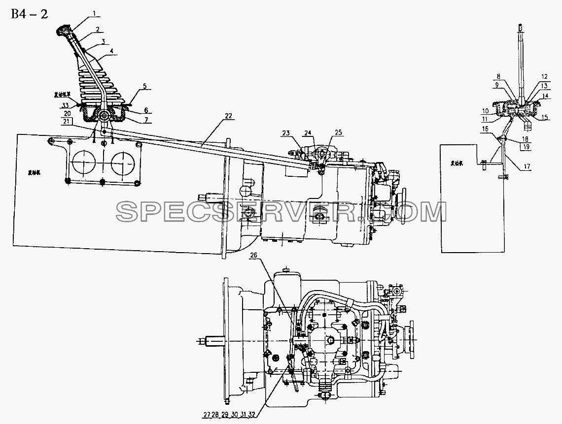 FULLER GEAR-CHANGE SYSTEM (B4-2) для Sinotruk 6x4 Tipper (336) (список запасных частей)