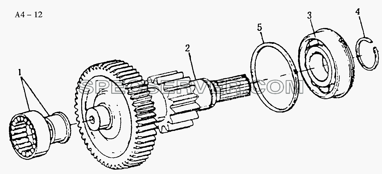 Fuller Aux.gearbox LAYSHAFT (A4-12) для Sinotruk 6x4 Tipper (336) (список запасных частей)