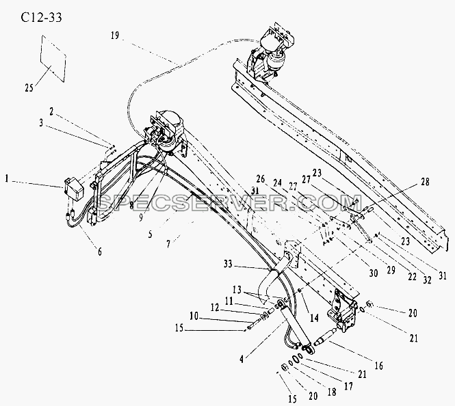 TILTING EQUIPMENT (C12-33) для Sinotruk 6x4 Tipper (336) (список запасных частей)
