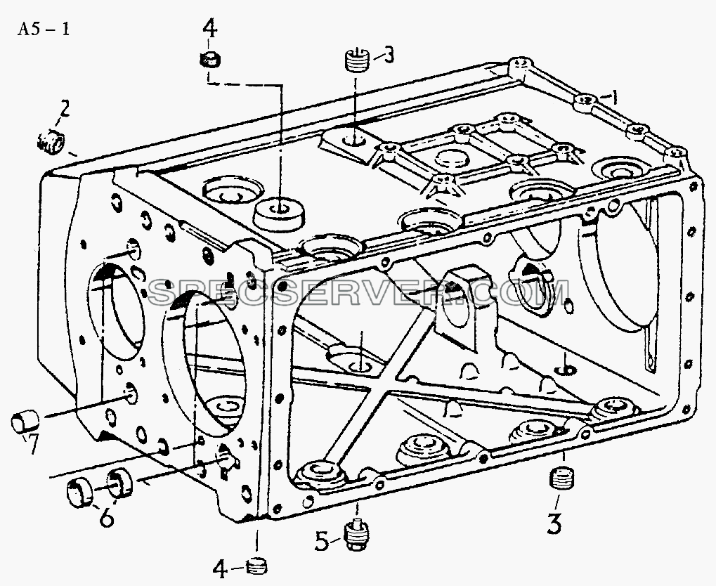 S6-120 GEAR BOX HOUSING ASSY. (A5-1) для Sinotruk 6x4 Tipper (371) (список запасных частей)