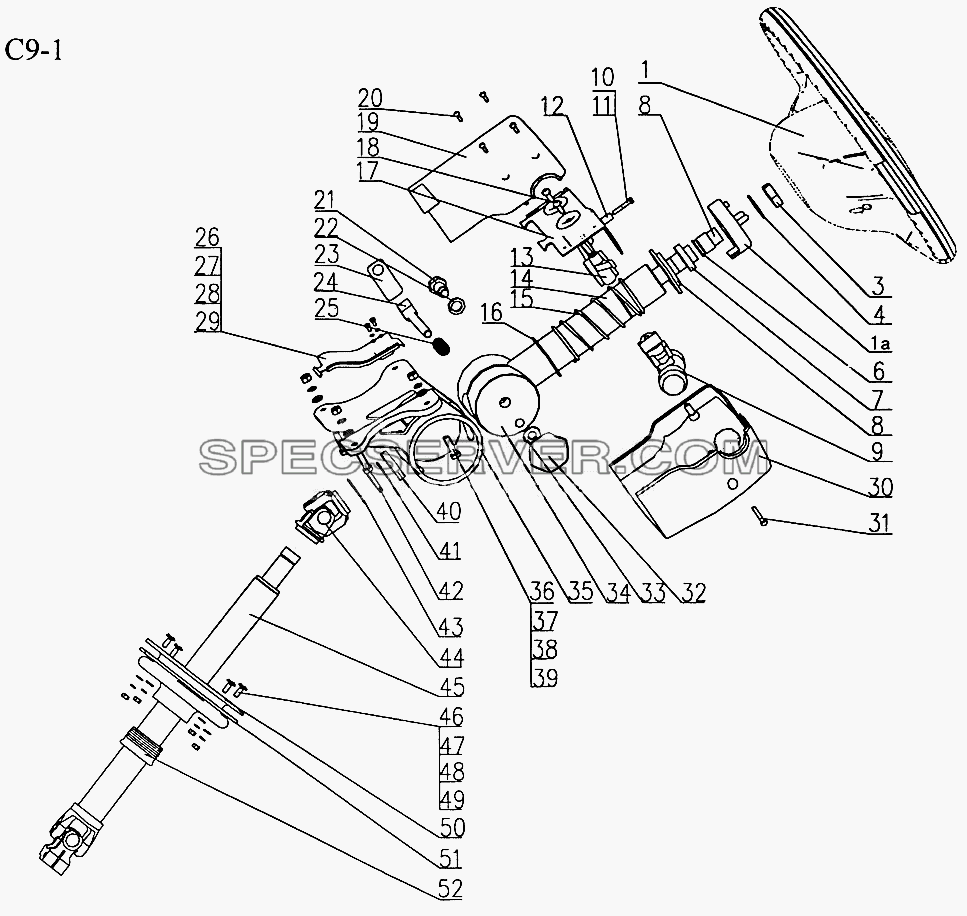 STEERING DEVICE (C9-1) для Sinotruk 8x4 Tipper (336) (список запасных частей)