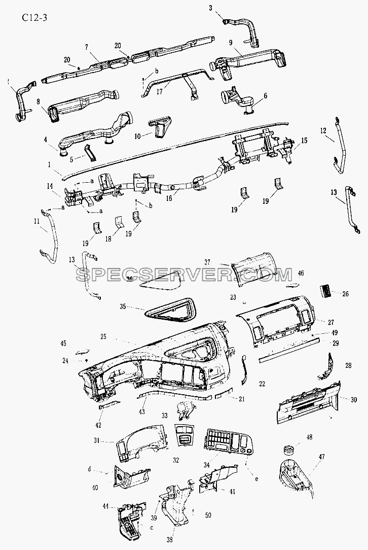 DASHBOARD (C12-3) для Sinotruk 8x4 Tipper (336) (список запасных частей)