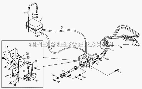 Lifting mechanism hydraulic system для Foton-BJ3251DLPJB (список запасных частей)