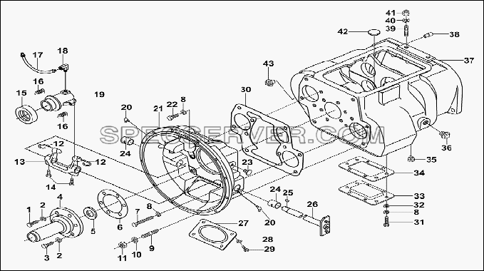 Сцепление и коробка передач в сборе для Foton-BJ3251DLPJB (список запасных частей)