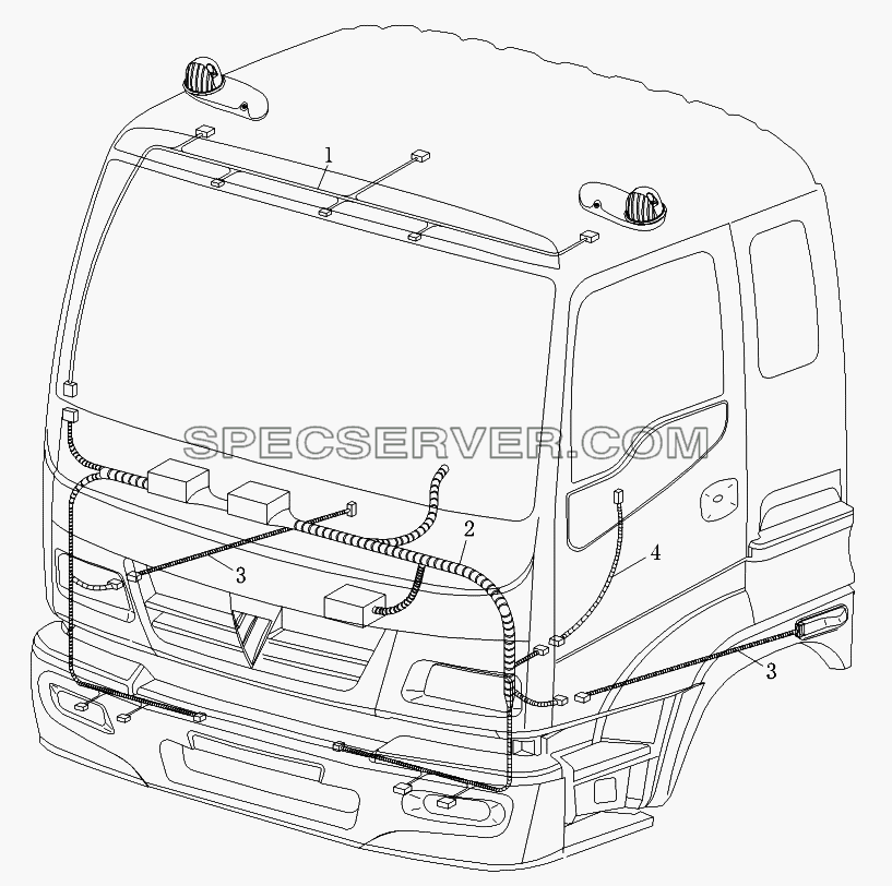 Жгут проводов кабины для Foton-BJ1099 (список запасных частей)