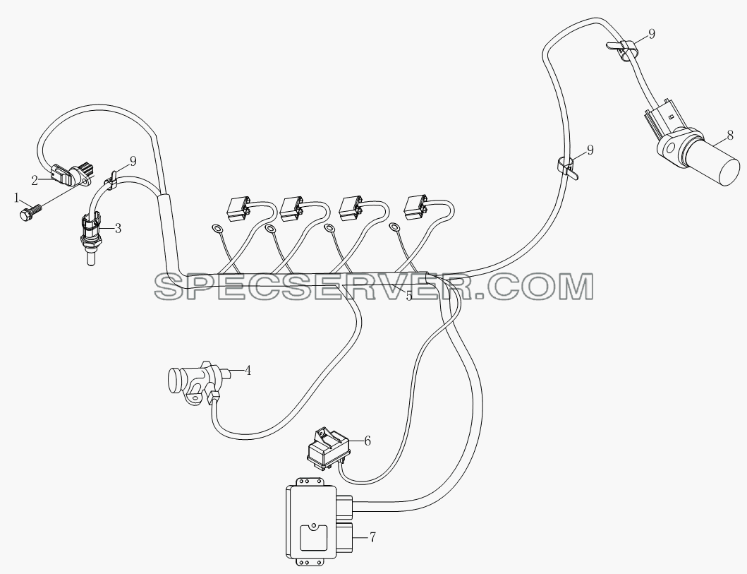 Двигатель в сборе (система электровпрыска) 1S10491000175 для BJ1039, BJ1049 (Aumark III) (список запасных частей)