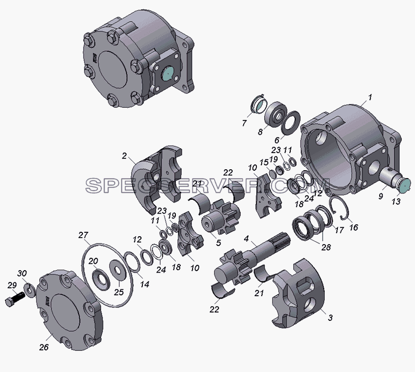 ГМШ 32-3-Л-00 Гидромотор шестеренный левого вращения для НефАЗа-9693-10 (список запасных частей)