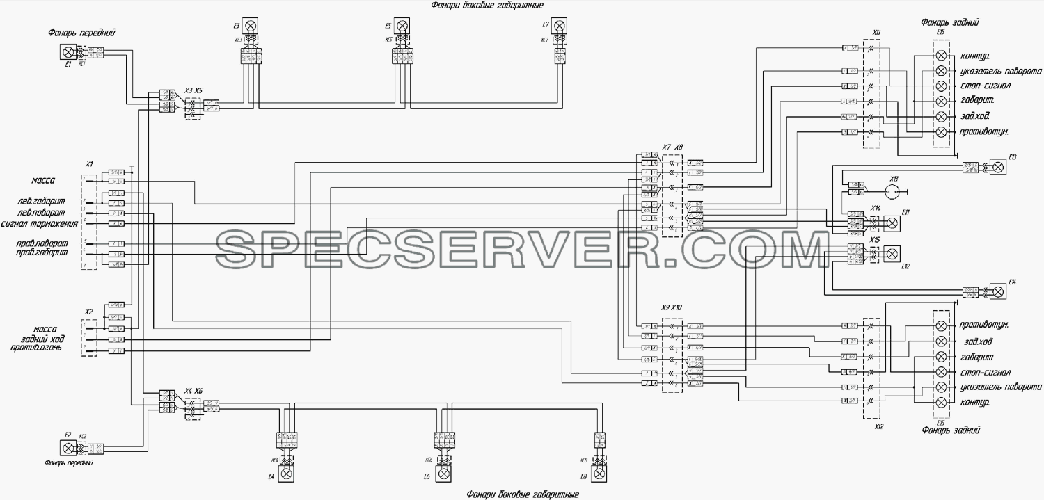9334-3700010 Э4 Схема электрическая соединений для НефАЗа-9334-20-10 (список запасных частей)