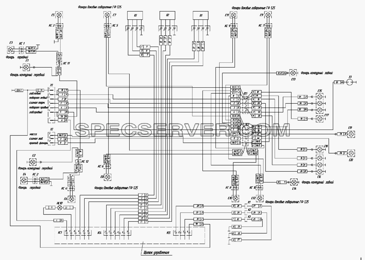 9693-3700020Э4 Схема электрическая для НефАЗа-96742 (список запасных частей)