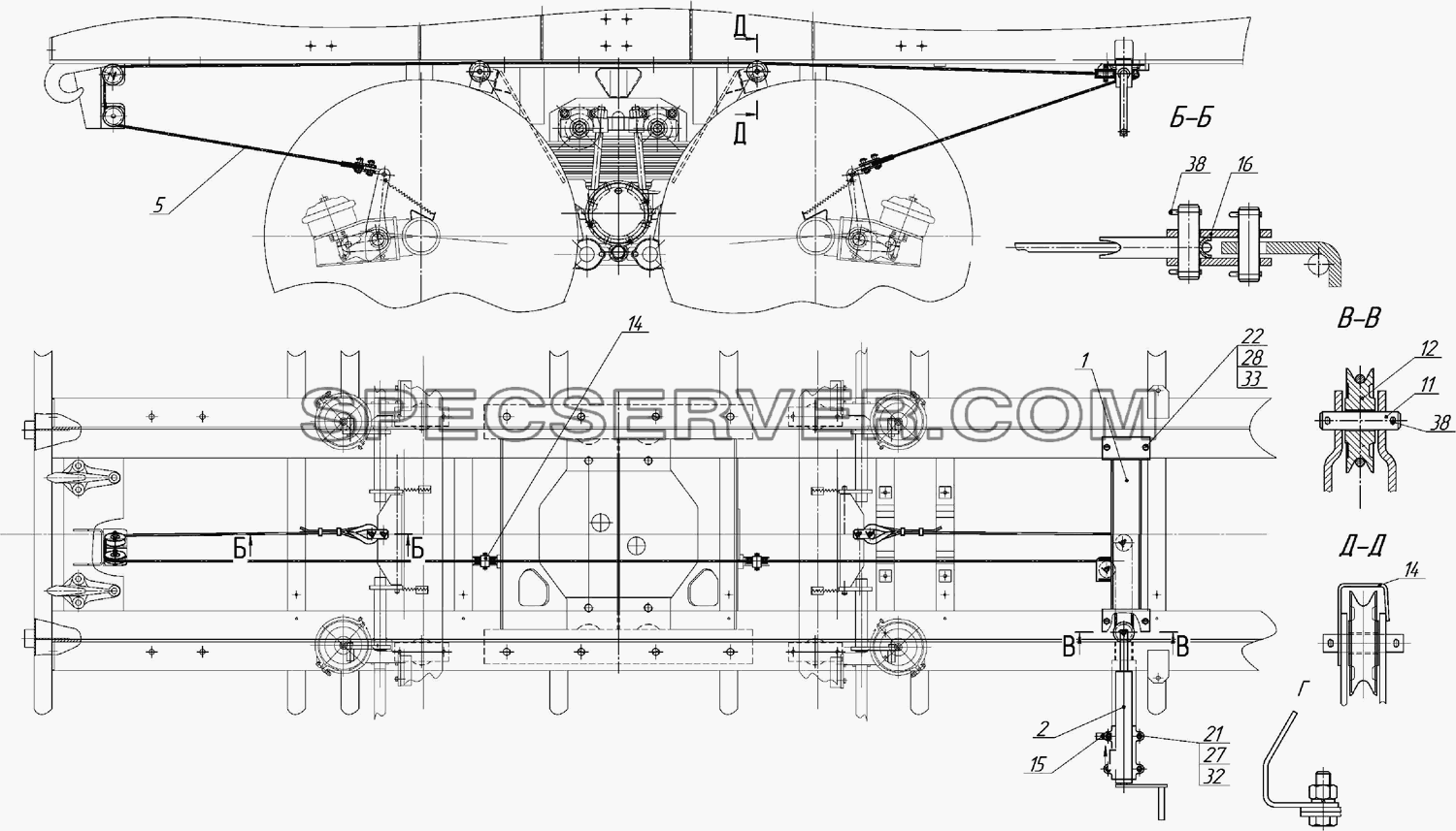 9334-08-3508001 Установка привода стояночного тормоза для НефАЗа-9334-20 (список запасных частей)
