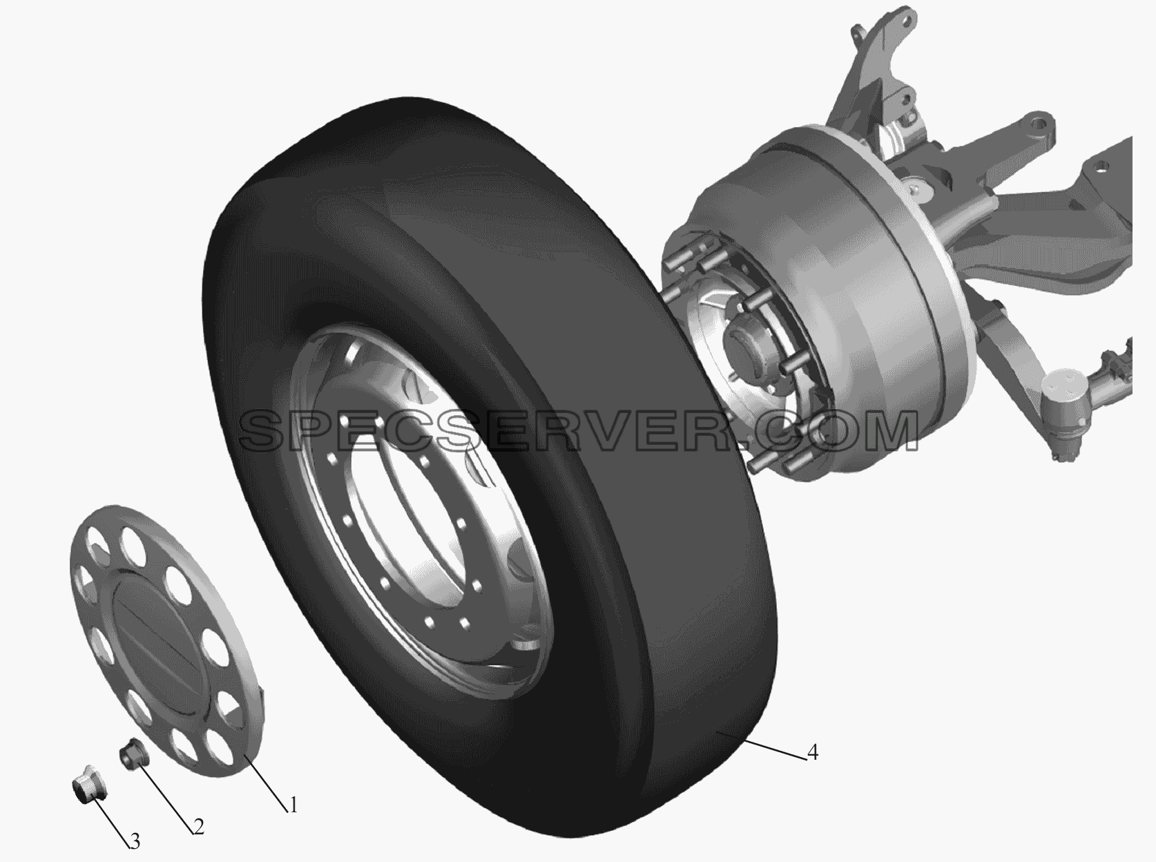 Установка передних колес для МАЗ-6430A8 (5440A8, 5440A5) (список запасных частей)