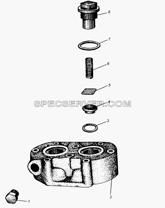 Головка компрессора для МАЗ-504В (список запасных частей)