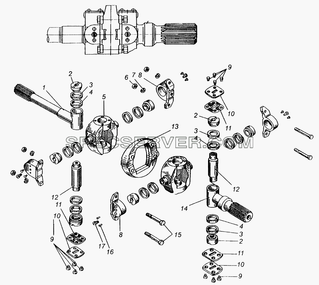 Шарнир постоянной угловой скорости МАЗ-509А для МАЗ-504В (список запасных частей)