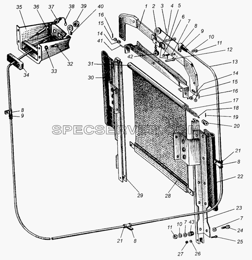 Шторка радиатора для МАЗ-504В (список запасных частей)