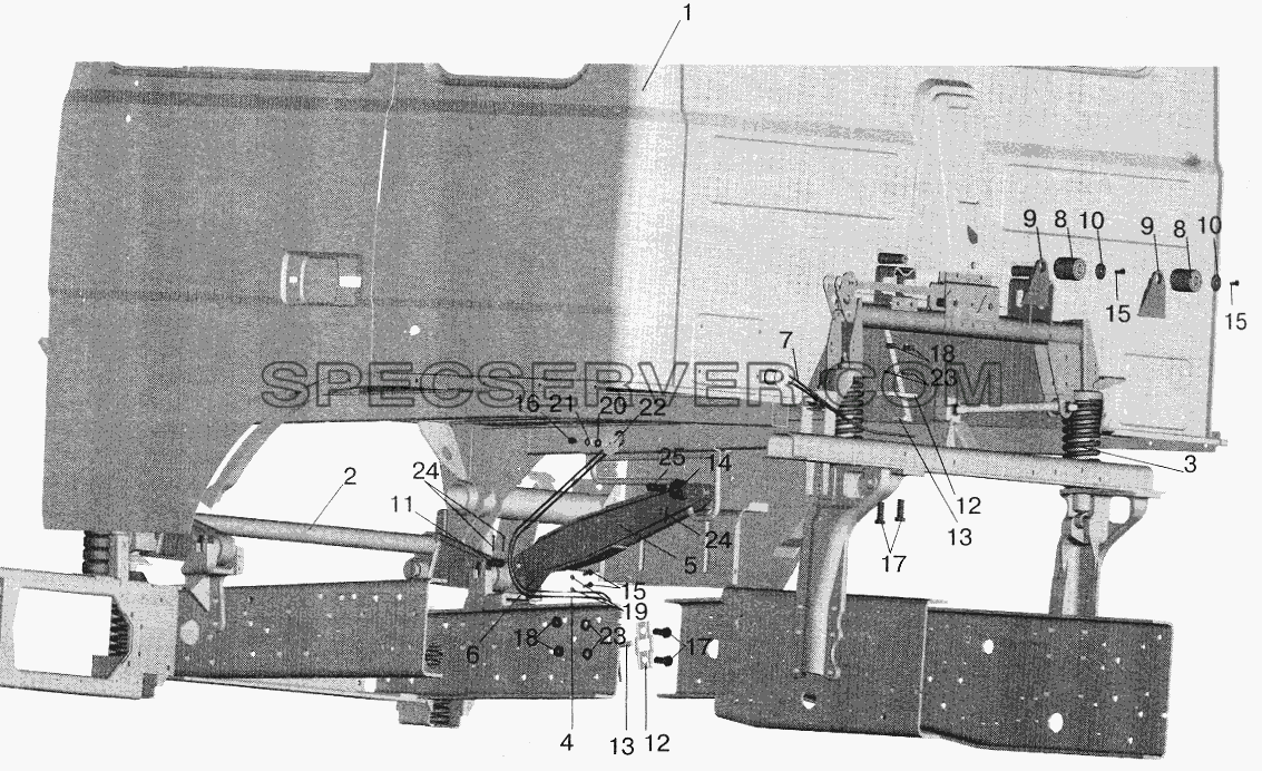 Установка большой кабины для МАЗ-5432 (список запасных частей)