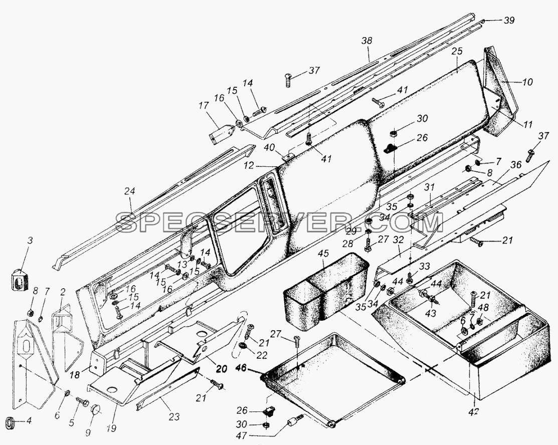 Панель приборов для МАЗ-64226 (список запасных частей)