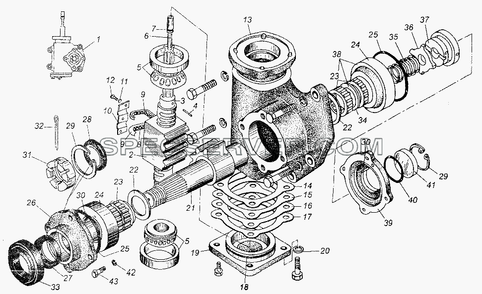 Механизм рулевой для МАЗ-64226 (список запасных частей)