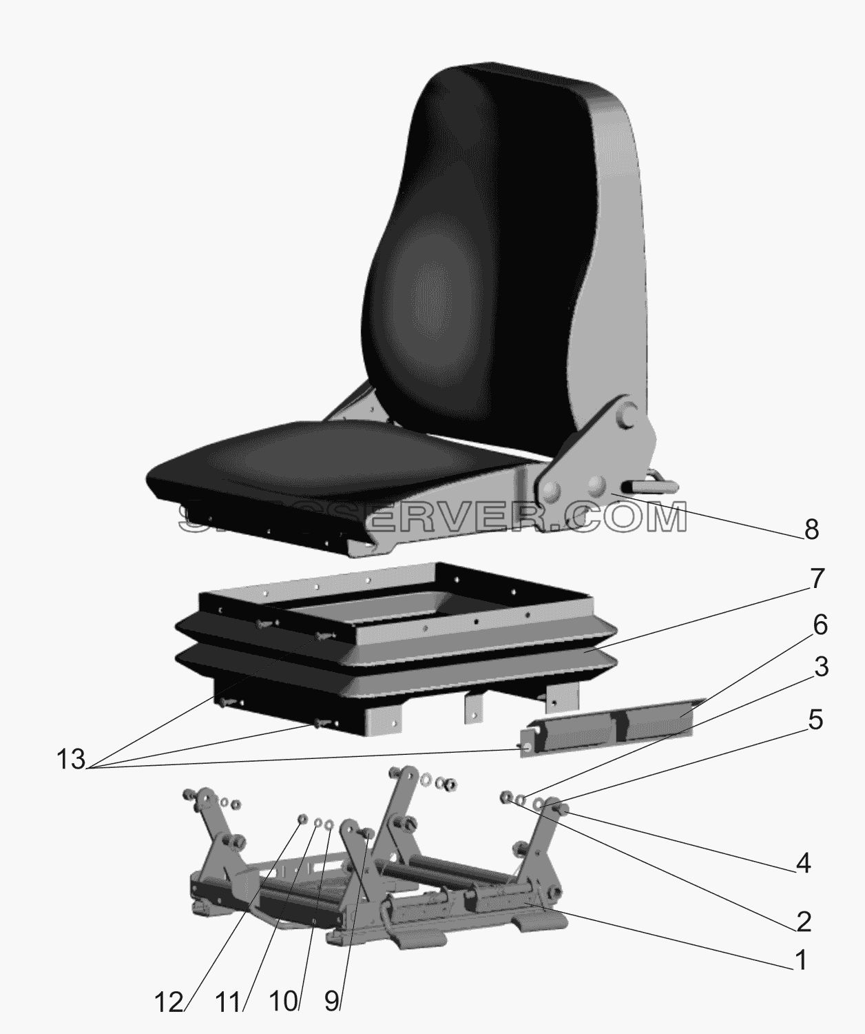 Сидение для МАЗ-437130 (Зубрёнок) (список запасных частей)