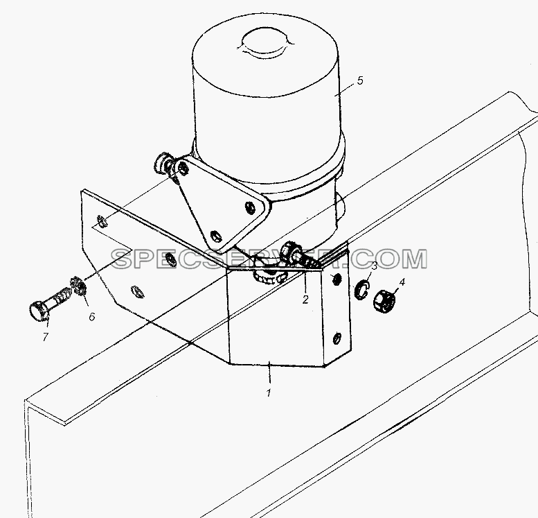 Крепление осушителя воздуха для МАЗ-54326 (список запасных частей)