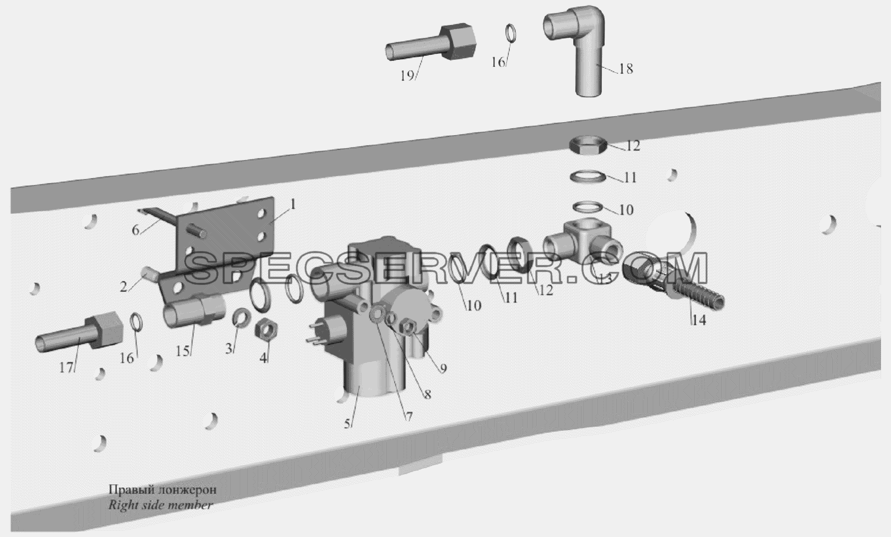 Установка задних модуляторов и присоединительной арматуры для МАЗ-651705 (список запасных частей)