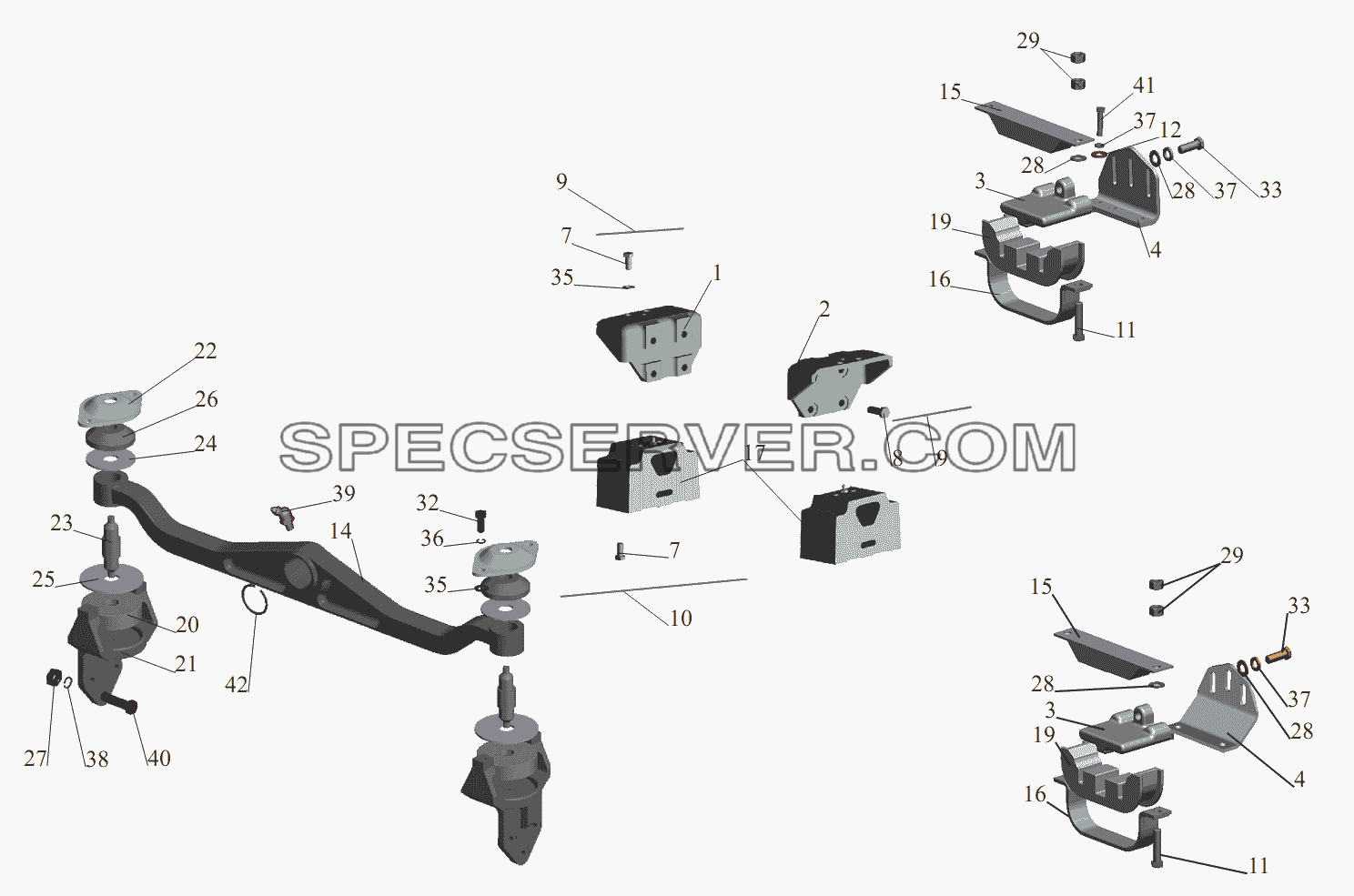 Крепление двигателя для МАЗ-551605 (список запасных частей)