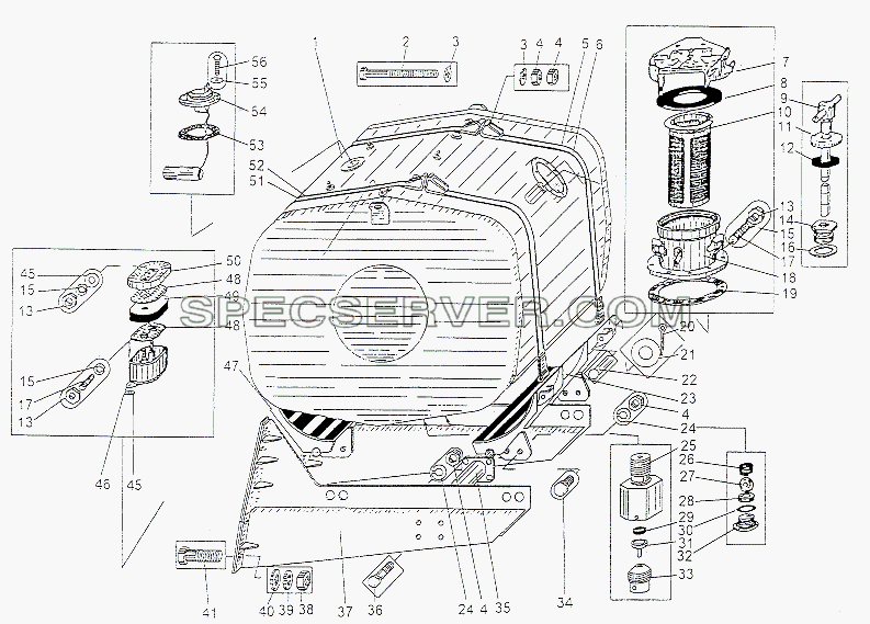 Бак топливный для МАЗ-74131 (список запасных частей)