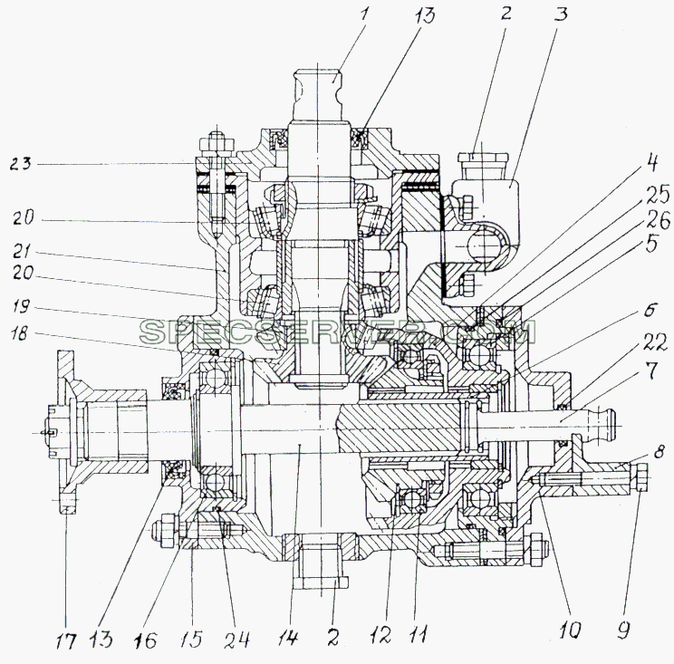 Редуктор для МАЗ-74131 (список запасных частей)